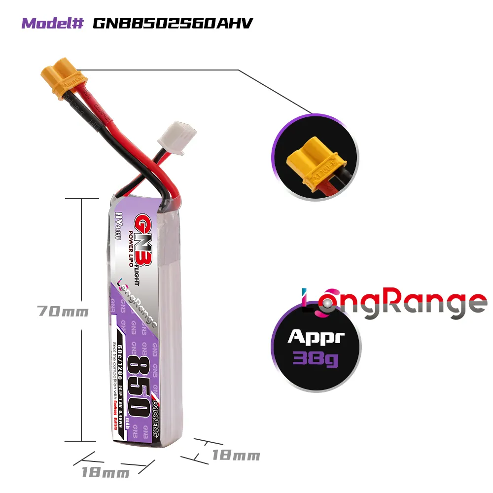 GAONENG GNB LiPo Battery 850mA - Drone Kit Racing ulasan dan harga